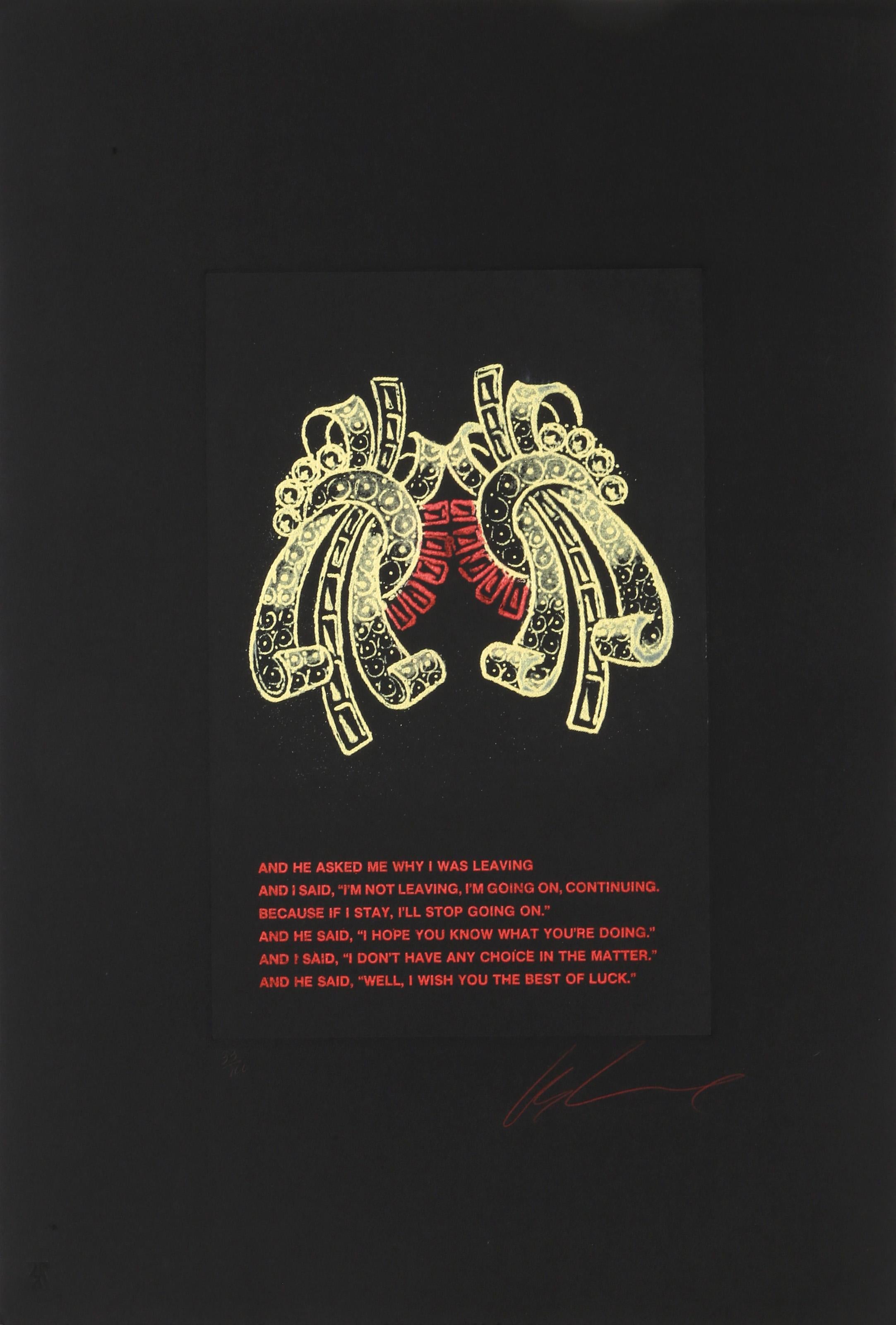 Les Levine, Irish/American (1935 - ) - Diamond Brooch Series 10, Year:  circa 1979, Medium:  Color Etching, Signed and Numbered in pencil, Edition:  100, Image Size:  18 x 11.5 inches, Size:  31 in. x 21 in. (78.74 cm x 53.34 cm)