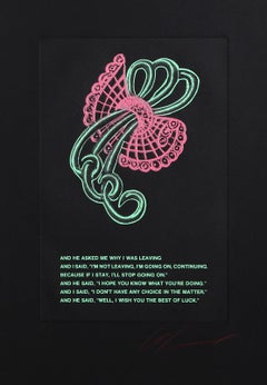 Broche en diamant série 6, gravure conceptuelle en couleur par Les Levine