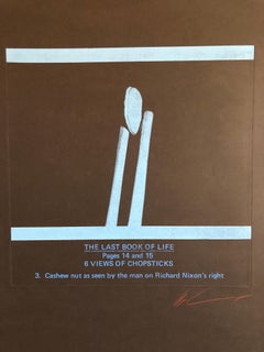 Vintage Large Conceptual "Last Book of Life" Photo Etching 1970s Pop Art 