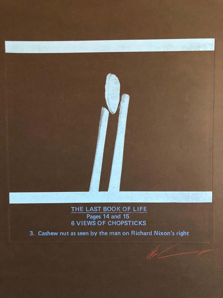 Large Conceptual "Last Book of Life" Photo Etching 1970s Pop Art