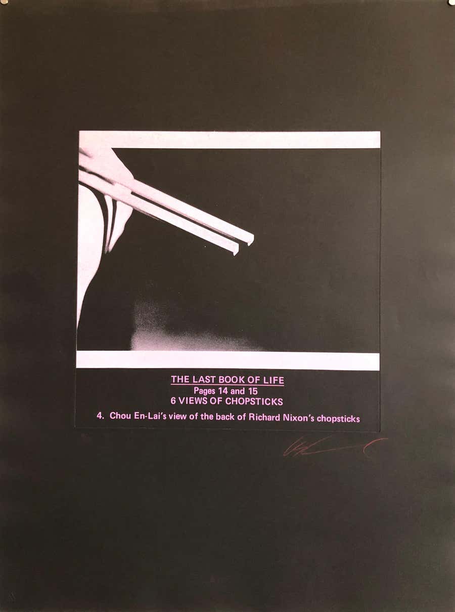 Large Conceptual "Last Book of Life" Photo Etching 1970s Pop Art