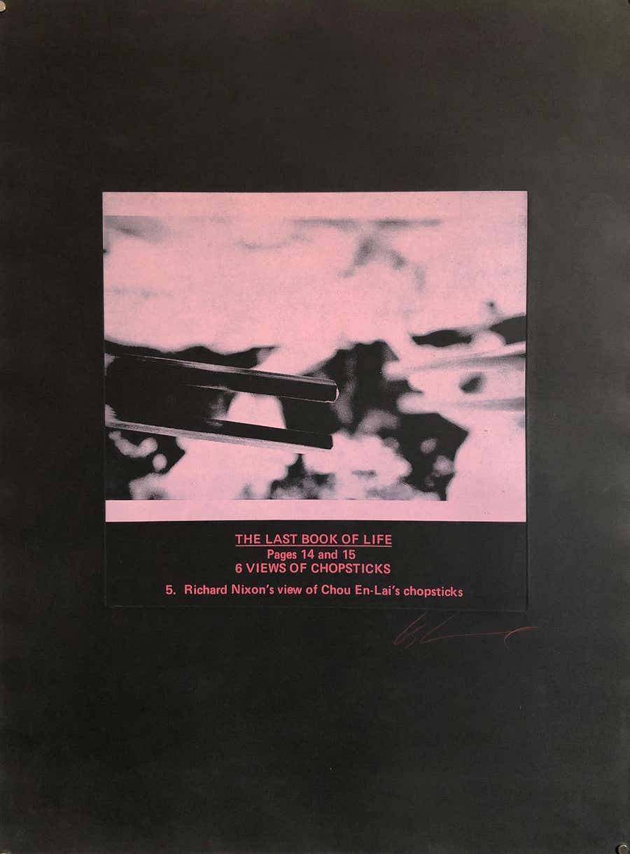 Large Conceptual "Last Book of Life" Photo Etching 1970s Pop Art
