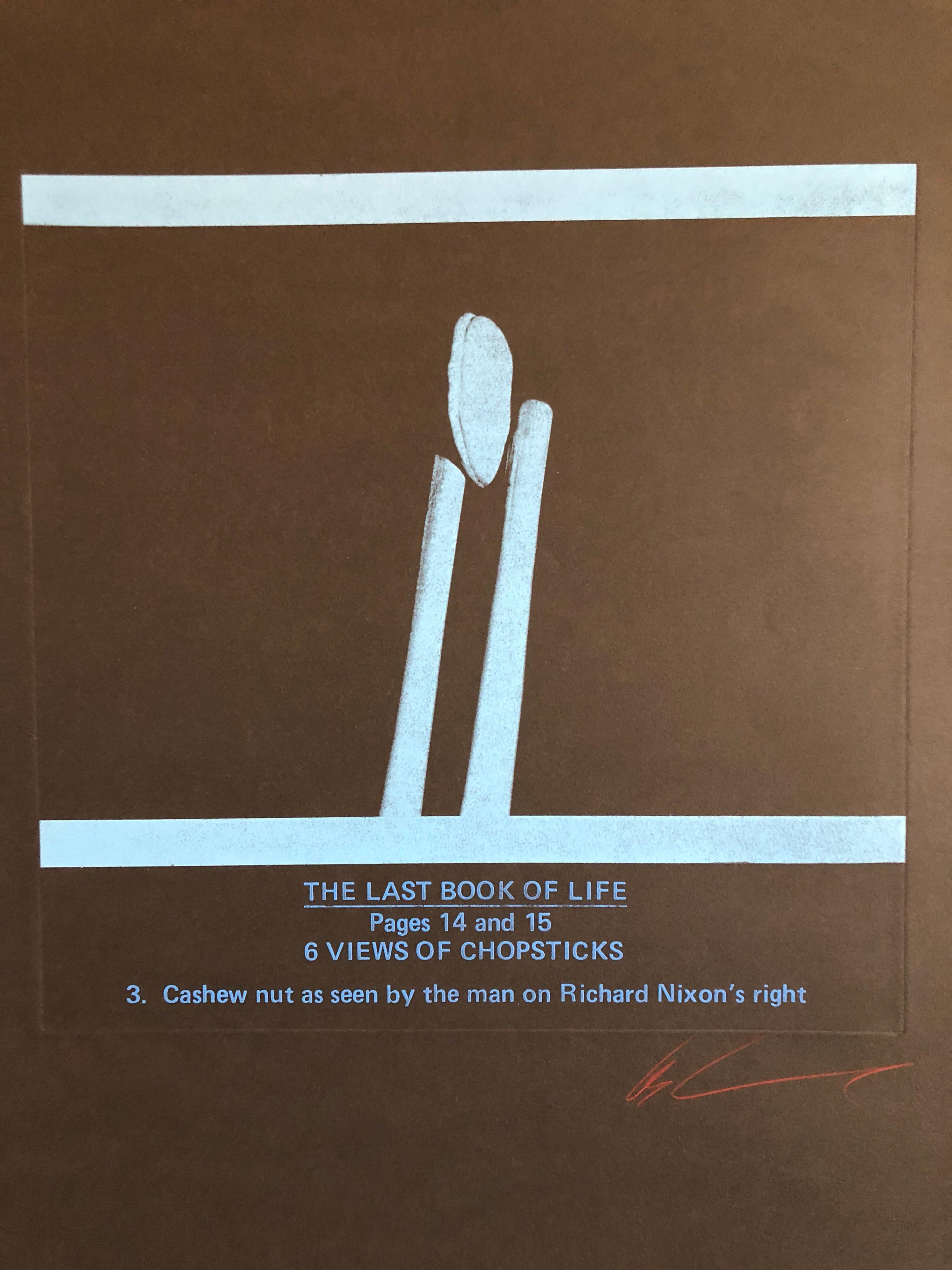 Acquaforte concettuale di grandi dimensioni "Ultimo libro della vita", anni '70, Pop Art
