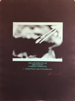 Large Conceptual "Last Book of Life" Photo Etching 1970s Pop Art