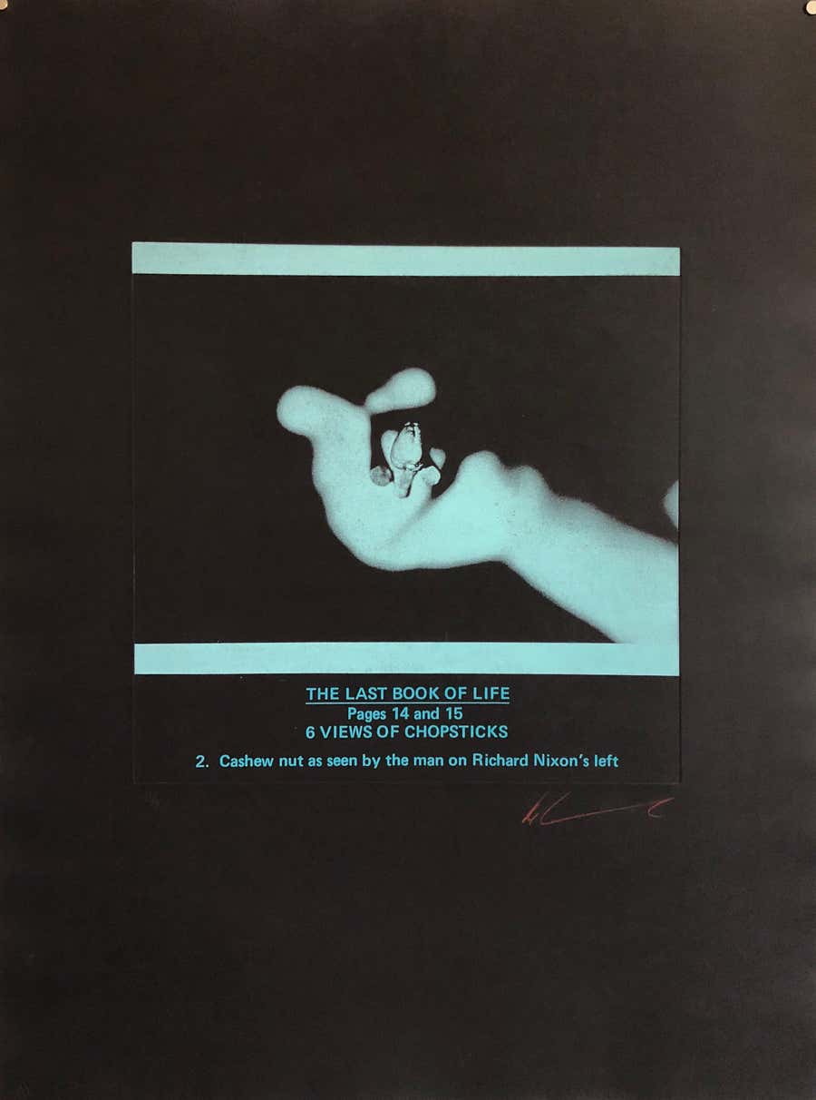 Large Conceptual "Last Book of Life" Photo Etching 1970s Pop Art Photograph