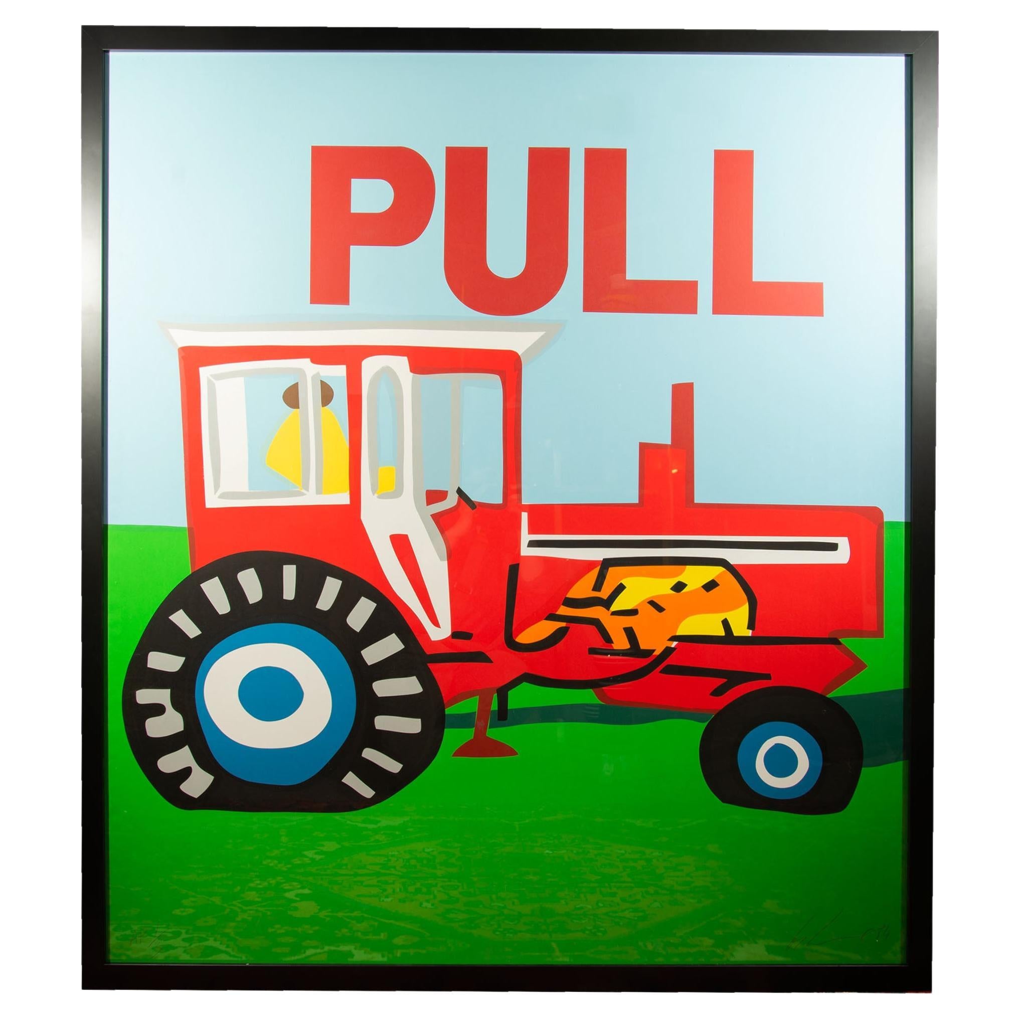 Serigrafia "Pull" firmata da Les Levine, prova d'artista