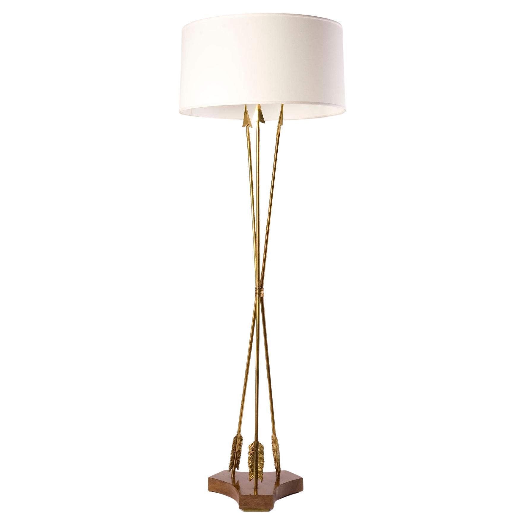 Les luminaires de Marcel Guillemard et ses fils, Flechas, Lámpara de pie de mediados de siglo en venta