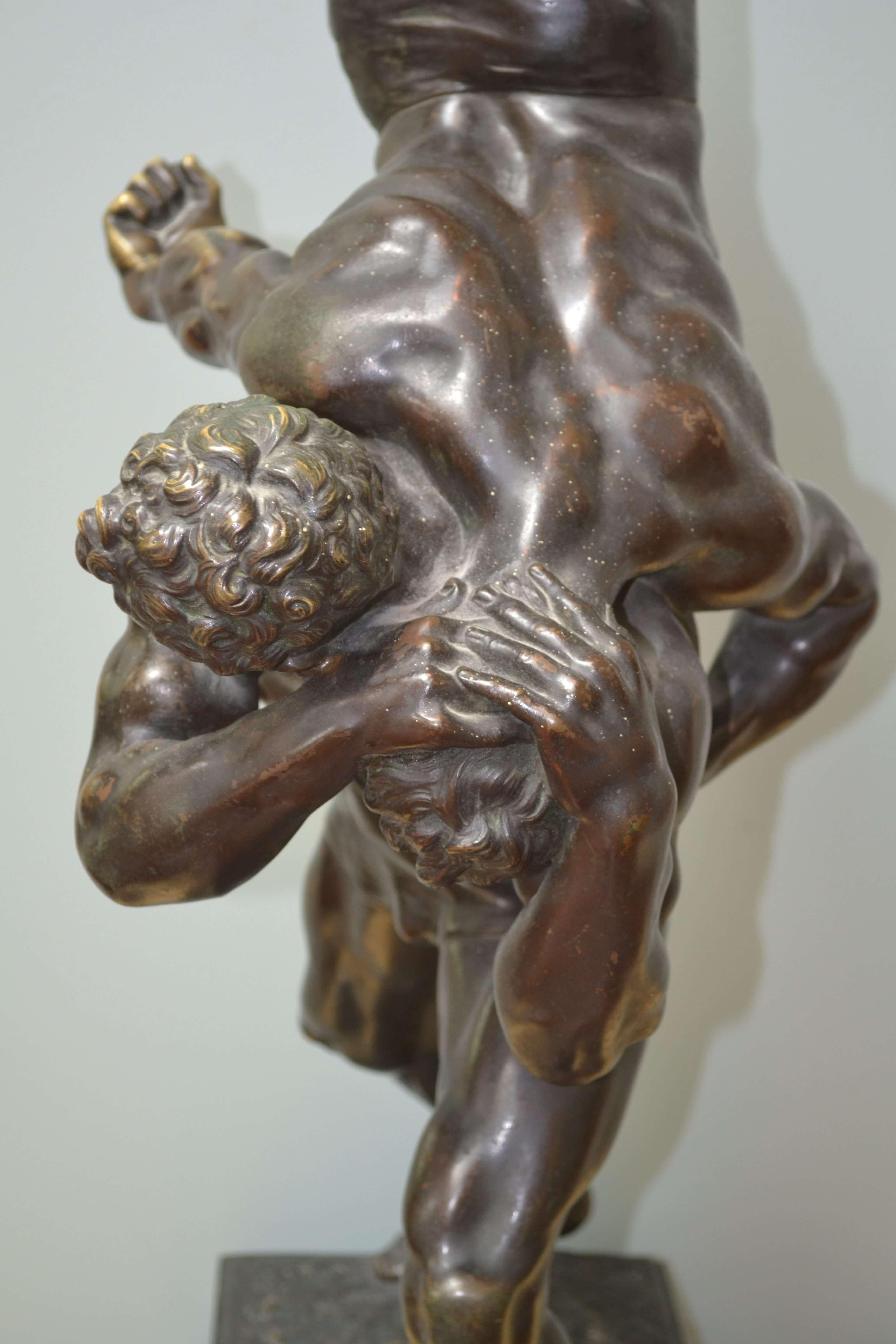 French Les Lutteurs Bronze by Francois Marius Laugier