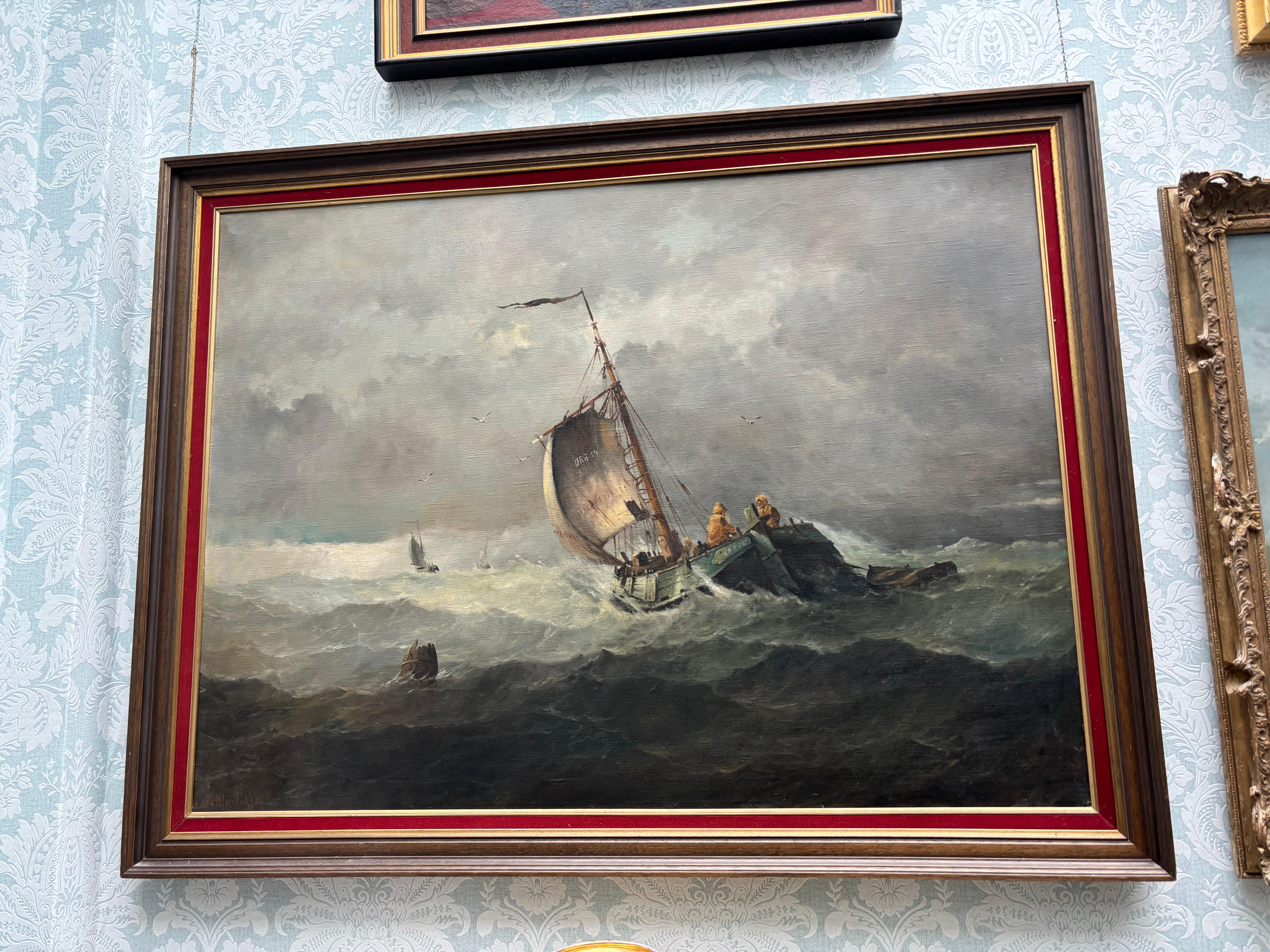 Les Marins Avant La Tempete „Vor dem Sturm“ von Johannes Hilverdink im Angebot 2