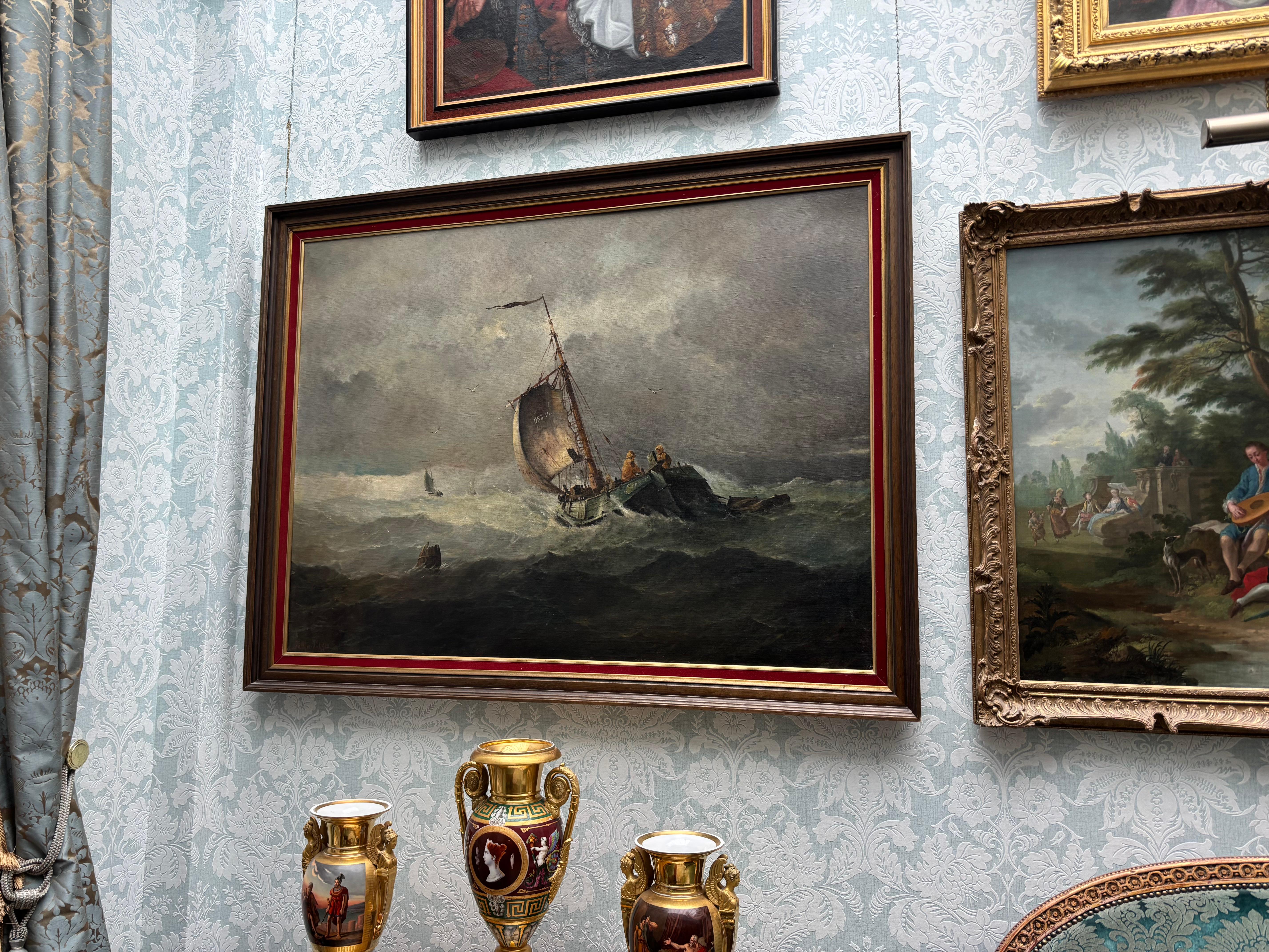 Les Marins Avant La Tempete „Vor dem Sturm“ von Johannes Hilverdink im Angebot 3