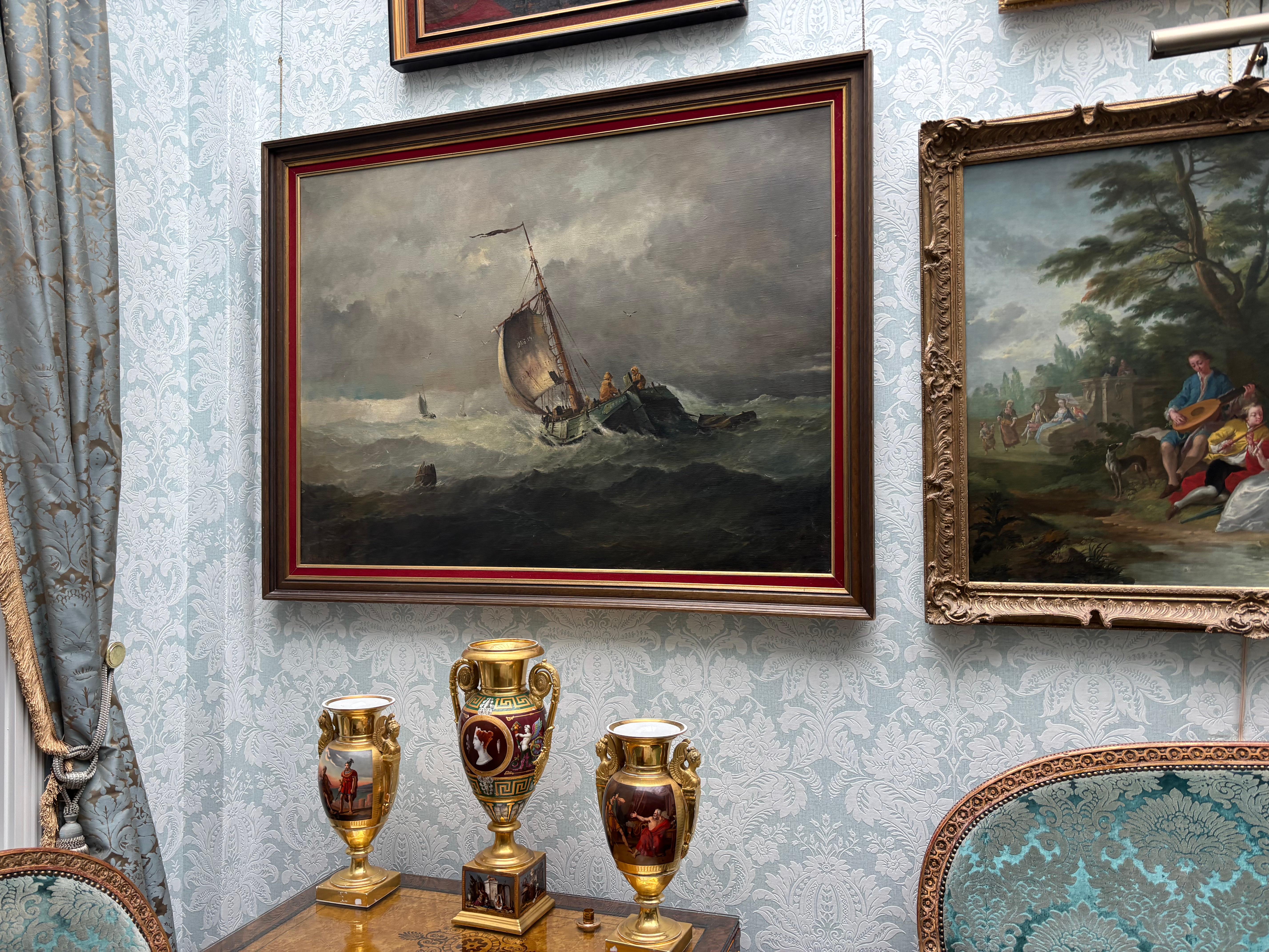 Les Marins Avant La Tempete „Vor dem Sturm“ von Johannes Hilverdink im Angebot 1