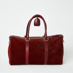 Les Must de Cartier Bordeaux Suede Boston Weekender Duffle Bag, circa 1975