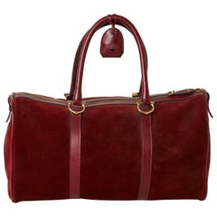 Les Must de Cartier Bordeaux Suede Boston Weekender Duffle Bag:: circa 1975