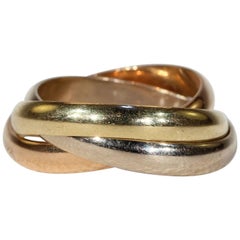 Retro Les Must de Cartier Rolling Wedding Band Ring Three-Color