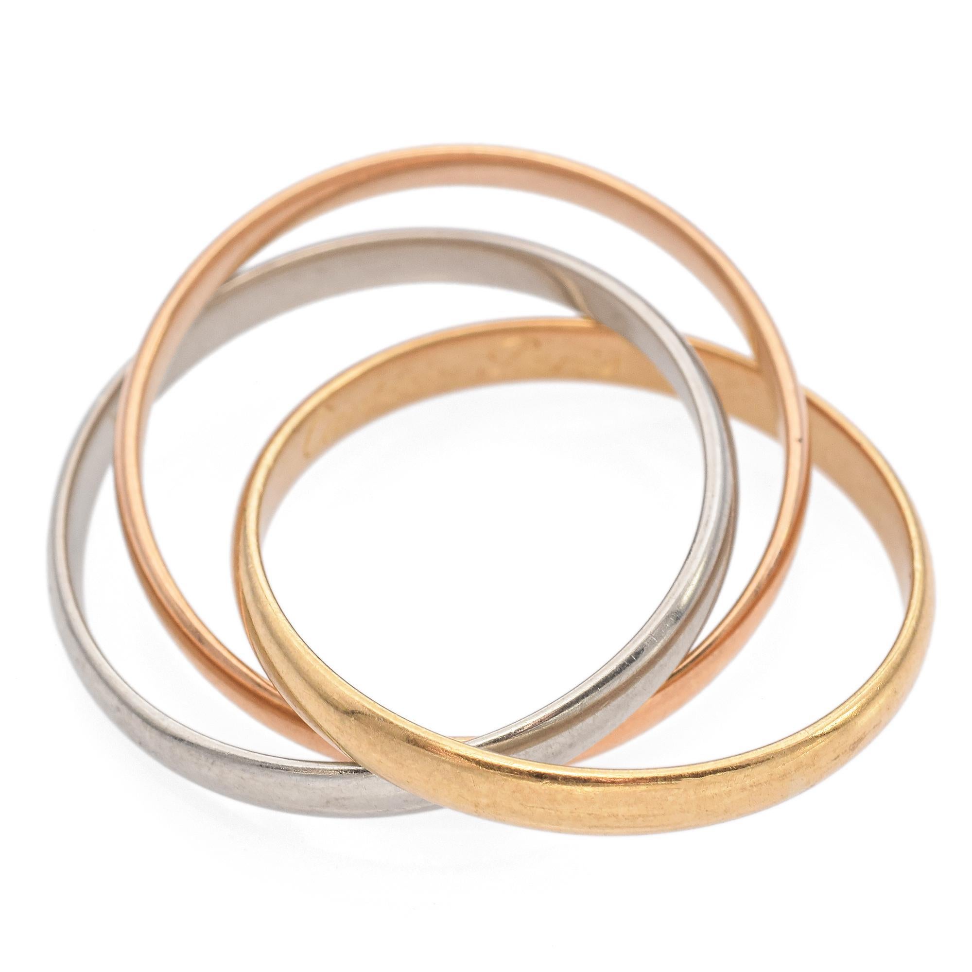 Les Must de Cartier Trinity 18K Tri-Color Gold Band Ring 1