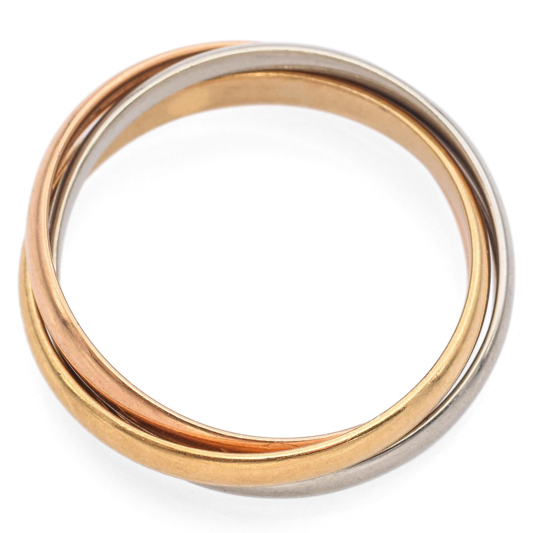 Les Must de Cartier Trinity 18K Tri-Color Gold Band Ring 2