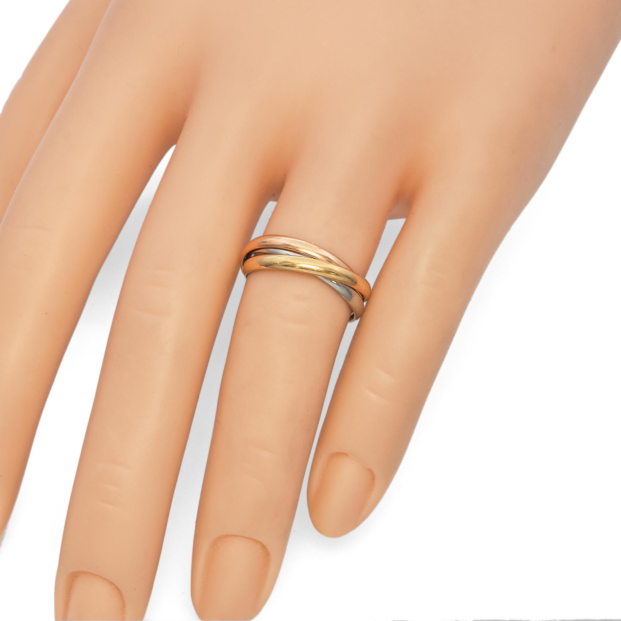 Les Must de Cartier Trinity 18K Tri-Color Gold Band Ring 3