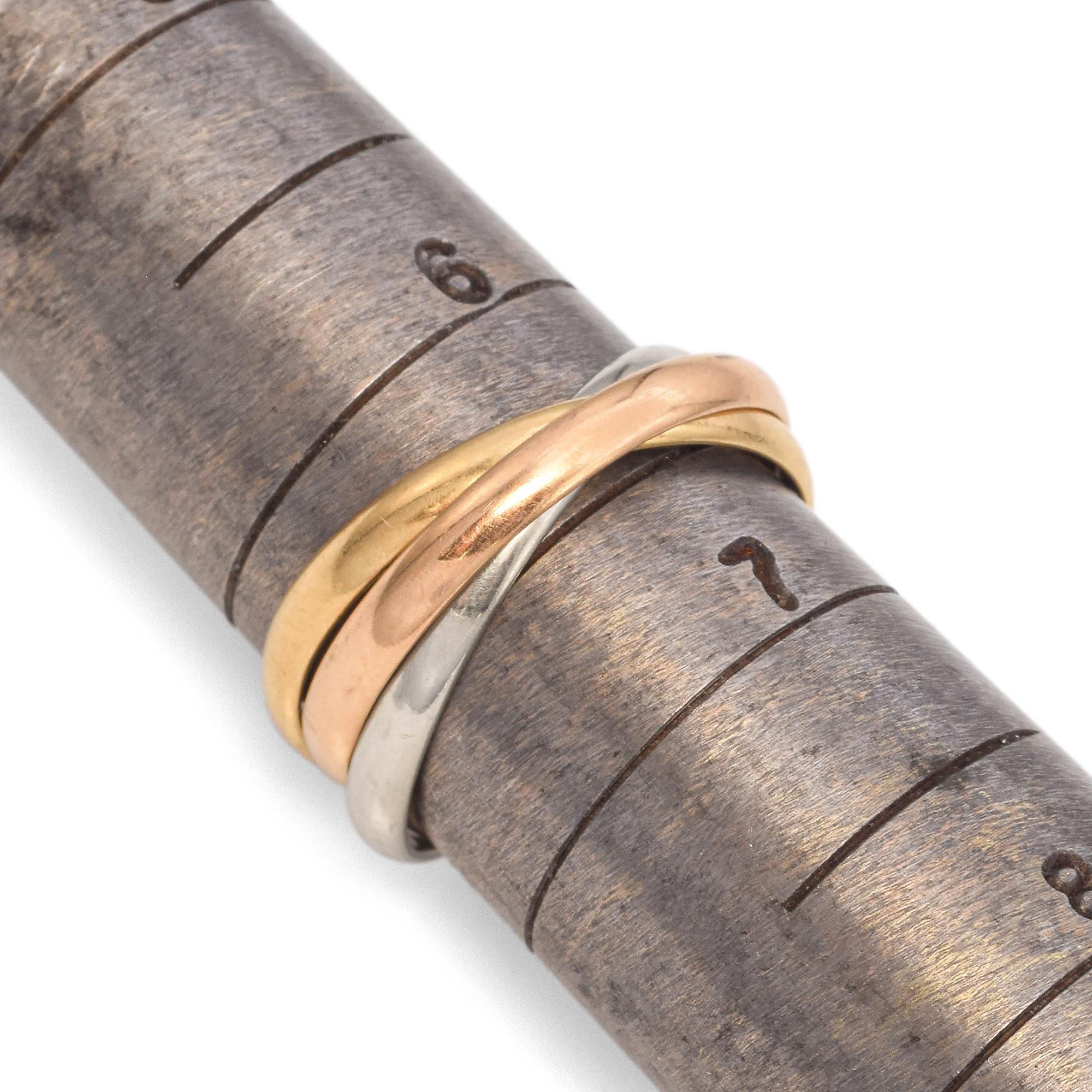 Les Must de Cartier Trinity 18K Tri-Color Gold Band Ring 4