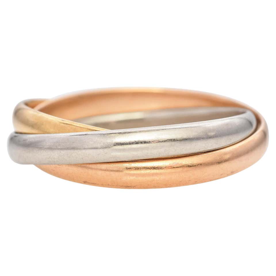 Tri Color Random Items Cartier 1.93 Carat Round Brilliant Diamond 18K Tri Color Gold Trinity ...