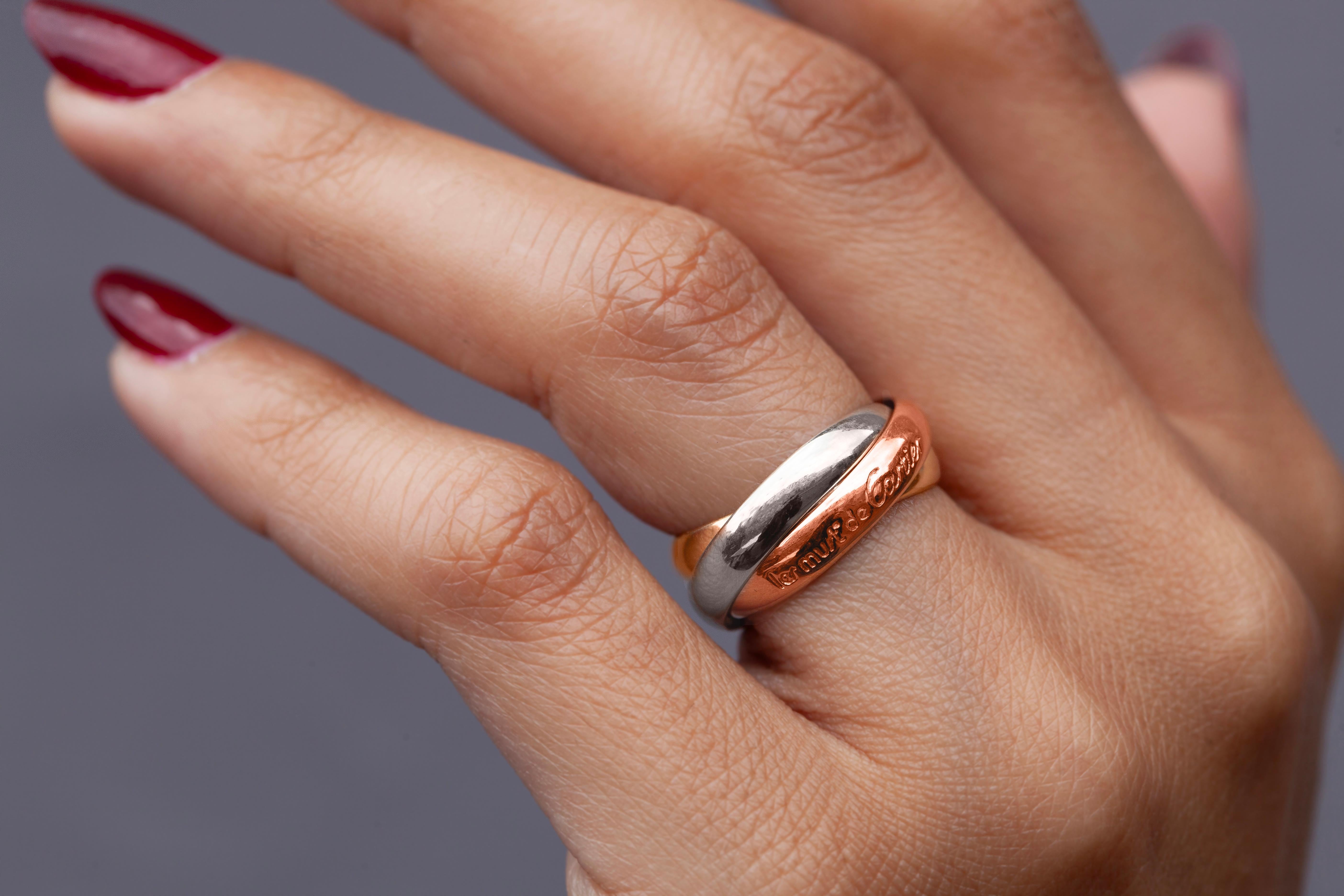 Les Must de Cartier Trinity Tri-Color 18K Weiß-, Gelb- und Roségold Bandring (Moderne)