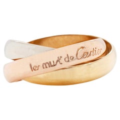 Les Must de Cartier Trinity Tri-Color 18K White, Yellow 
Rose Gold Band Ring