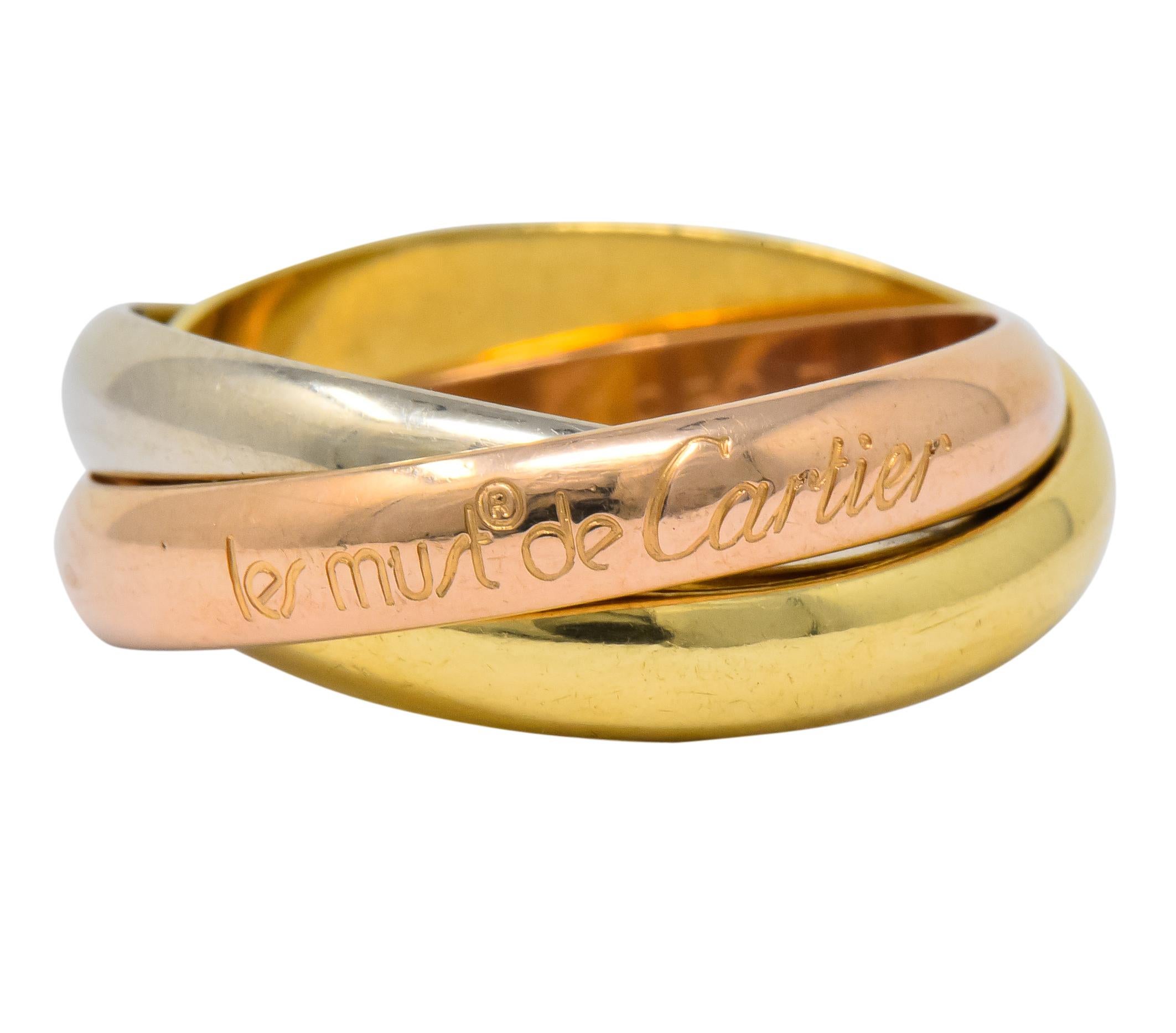 Les Must de Cartier Vintage 18 Karat Gold Unisex Trinity Band Ring at  1stDibs | le must de cartier trinity ring, cartier trinity ring vintage,  cartier 3 band ring