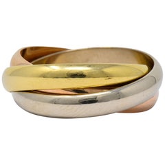 Les Must de Cartier Vintage 18 Karat Gold Unisex Trinity Band Ring