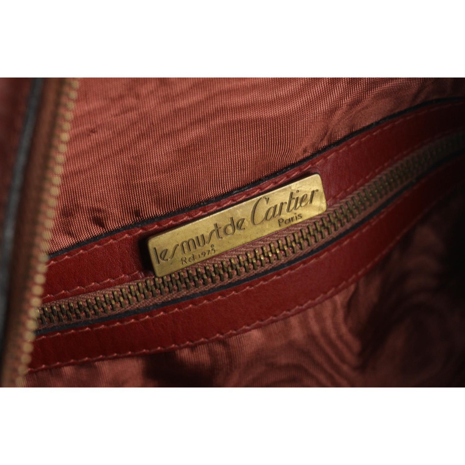 Les Must de Cartier Vintage Burgundy Suede Large Boston Bag Duffle 3