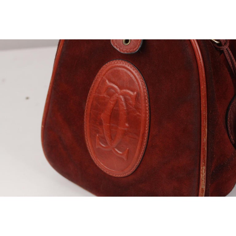 バッグ Vintage Cartier suede leather Boston bag Beautiful Vintage CartIer Boston Bag Medium Size - Mrs