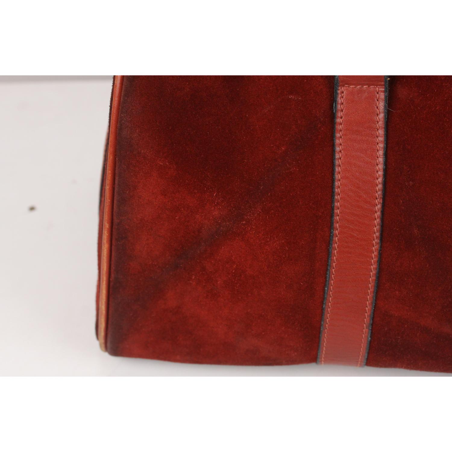 Women's or Men's Les Must de Cartier Vintage Burgundy Suede Large Boston Bag Duffle
