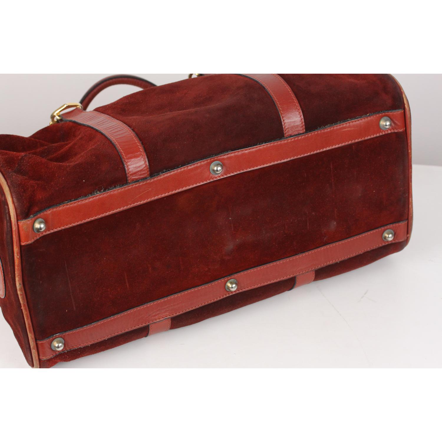 Les Must de Cartier Vintage Burgundy Suede Large Boston Bag Duffle 1