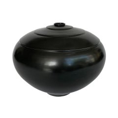 Les Orenstein Black Glazed Studio Pottery Vase