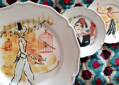 Les Ottomans Bosphorus Suite 'Femme Roses' Design Plate by Chez Dede