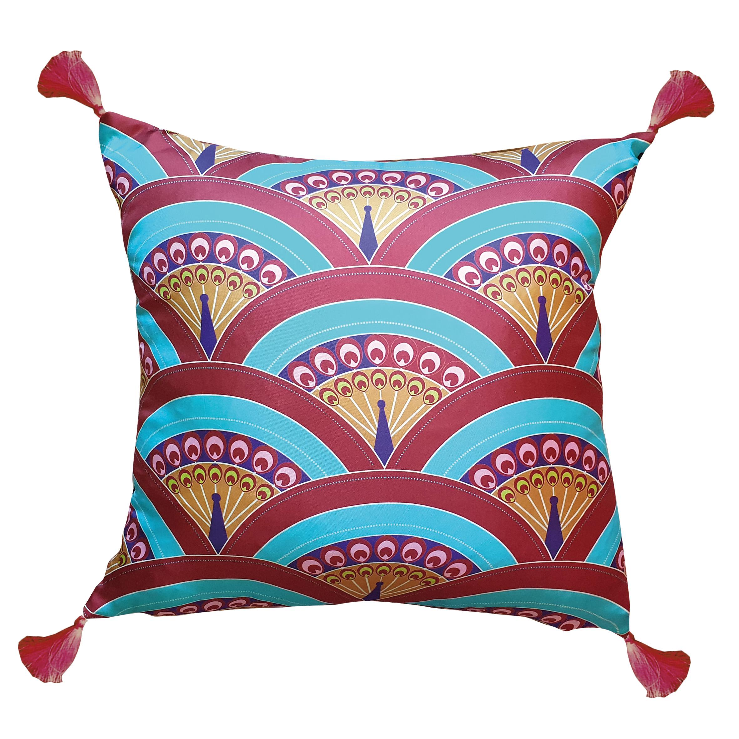 Contemporary Les Ottomans, Peacoch 'Silk Cushion' by Matthew Williamson For Sale
