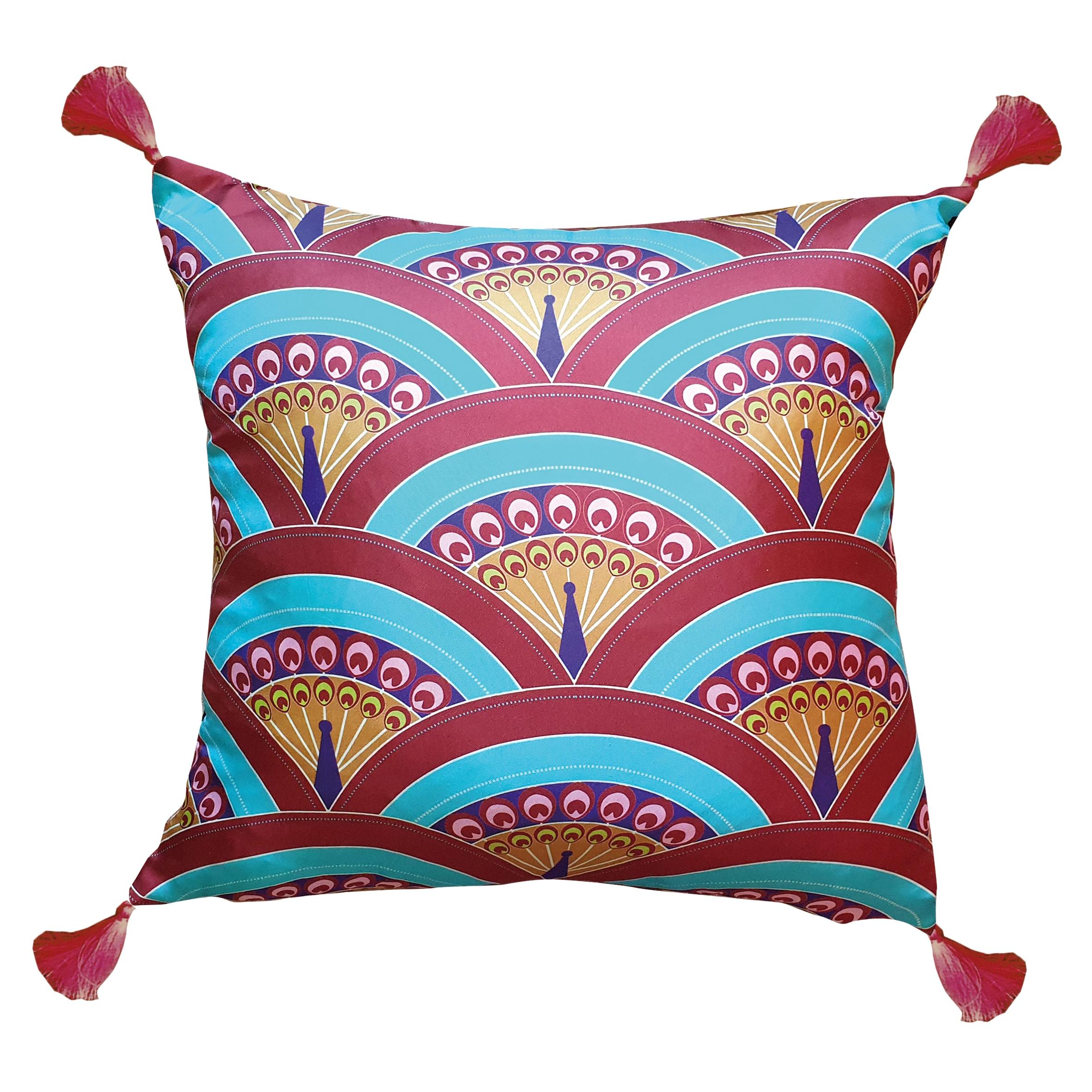 Les Ottomans, Peacoch 'Silk Cushion' by Matthew Williamson