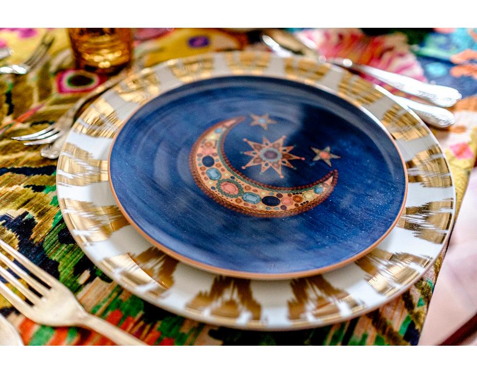 Fait main Les Ottomans - Grande assiette en porcelaine « The Moon Design » de Matthew Williamson en vente