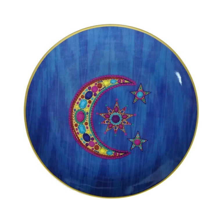 Les Ottomans "The Moon Design" Small Porcelain Plate by Matthew Williamson For Sale