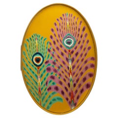 Les Ottomans "El diseño del pavo real" Bandeja ovalada de hierro de Matthew Williamson