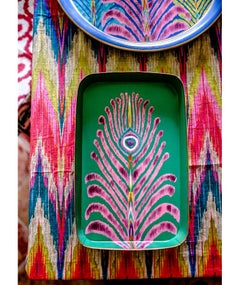 Les Ottomans "The Peacock Design" Rechteckiges Eisentablett von Matthew Williamson