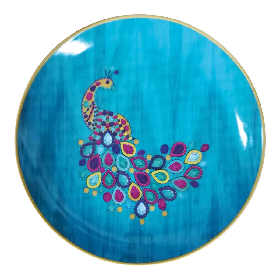 Les Ottomans "The Peacock Design" Small Porcelain Plate by Matthew Williamson