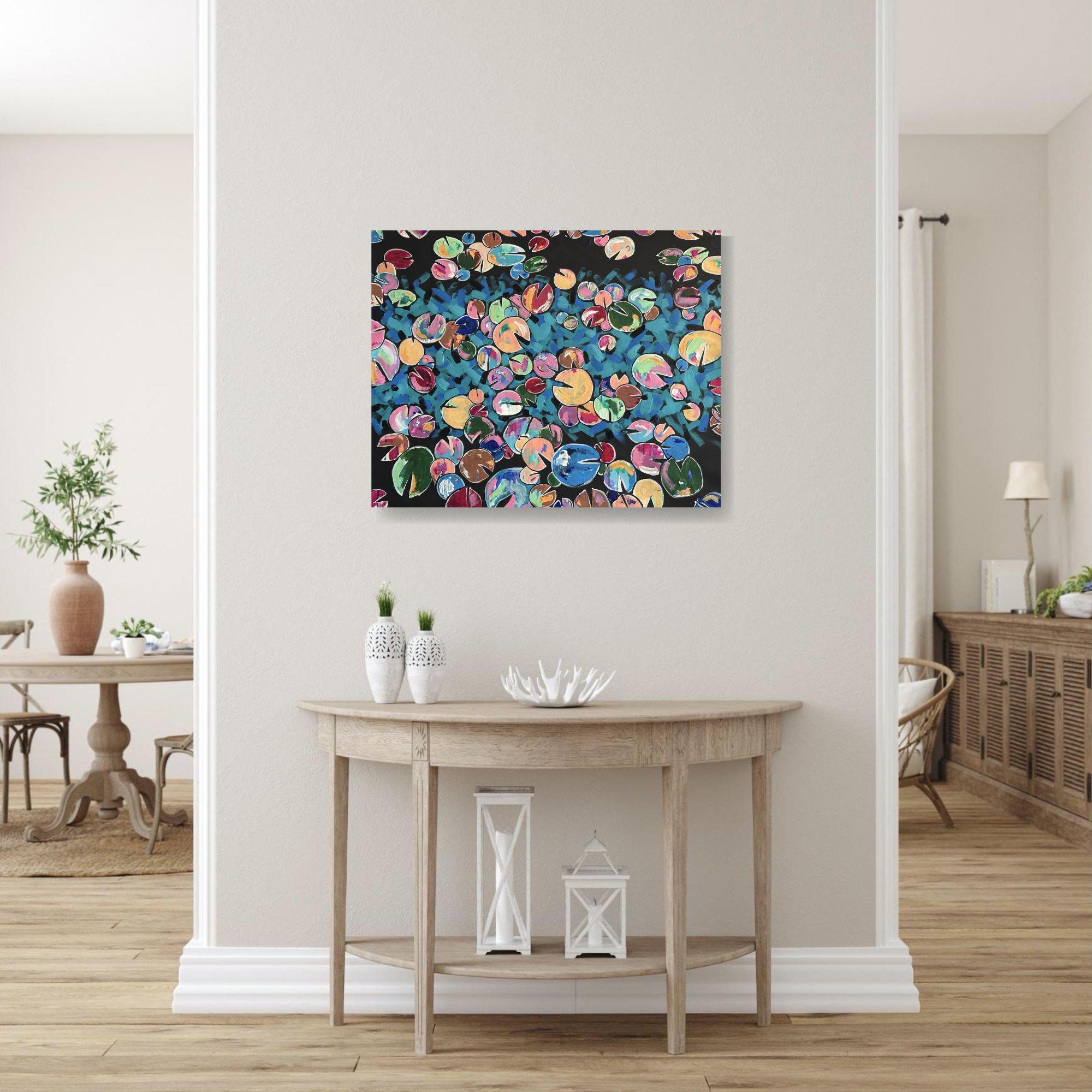 AZURE DRIFT - pittura ad olio originale ed espressiva - arte contemporanea - Art Espressionismo astratto di  Les Panchyshyn