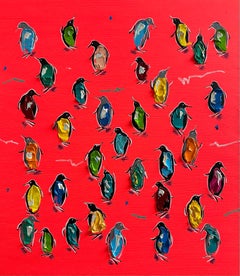 Conversation-original expressive oil painting- contemporary impasto artwork
