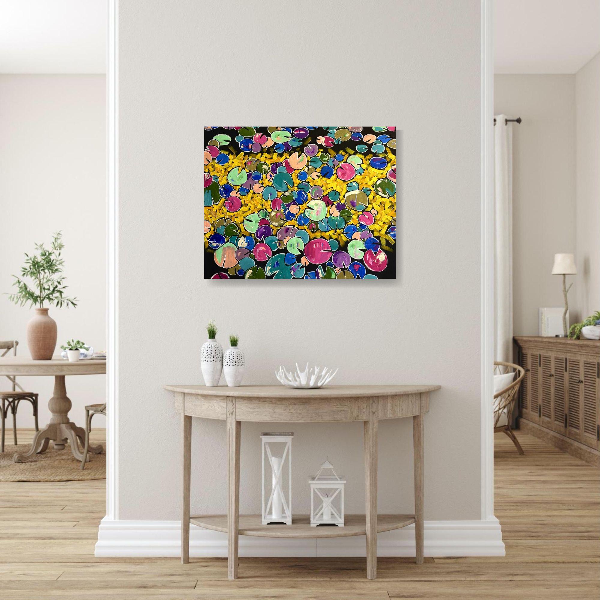 GOLDEN DRIFT - pintura al óleo expresiva original - obra de arte contemporánea sobre la vida salvaje - Art Expresionismo abstracto de  Les Panchyshyn