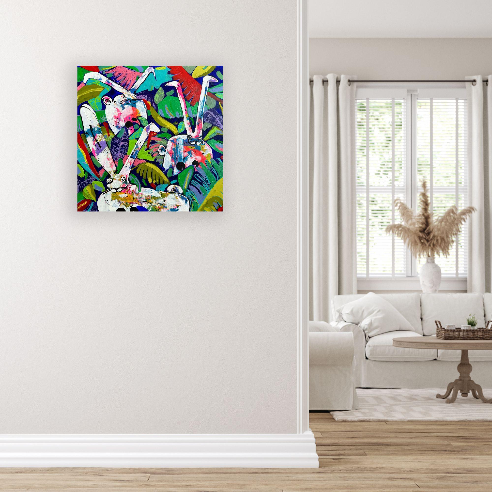 Luoghi nascosti - pittura espressiva originale - opere d'arte contemporanea sulla fauna selvatica - Painting di  Les Panchyshyn