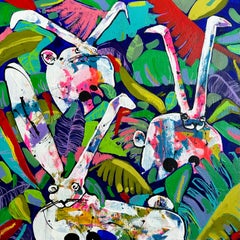 Hidden Places - original expressive painting- contemporary wildlife artwork