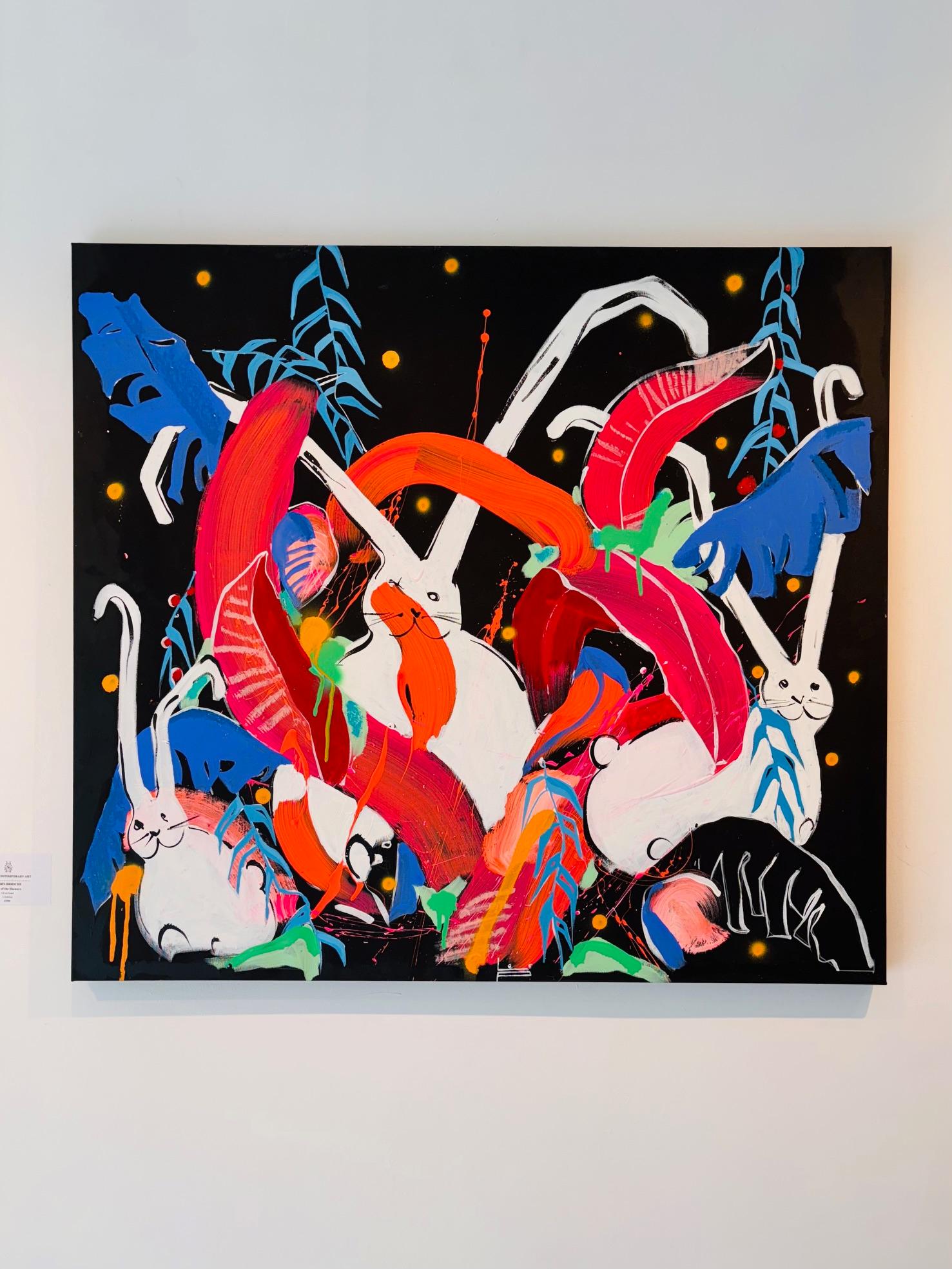 Questa eccezionale opera d'arte è attualmente in mostra e in vendita presso la Signet Contemporary Art Gallery e online.

Ricco di colori ed energia, Tropical Bunnies è una gioiosa celebrazione del movimento e della vita, catturata attraverso un