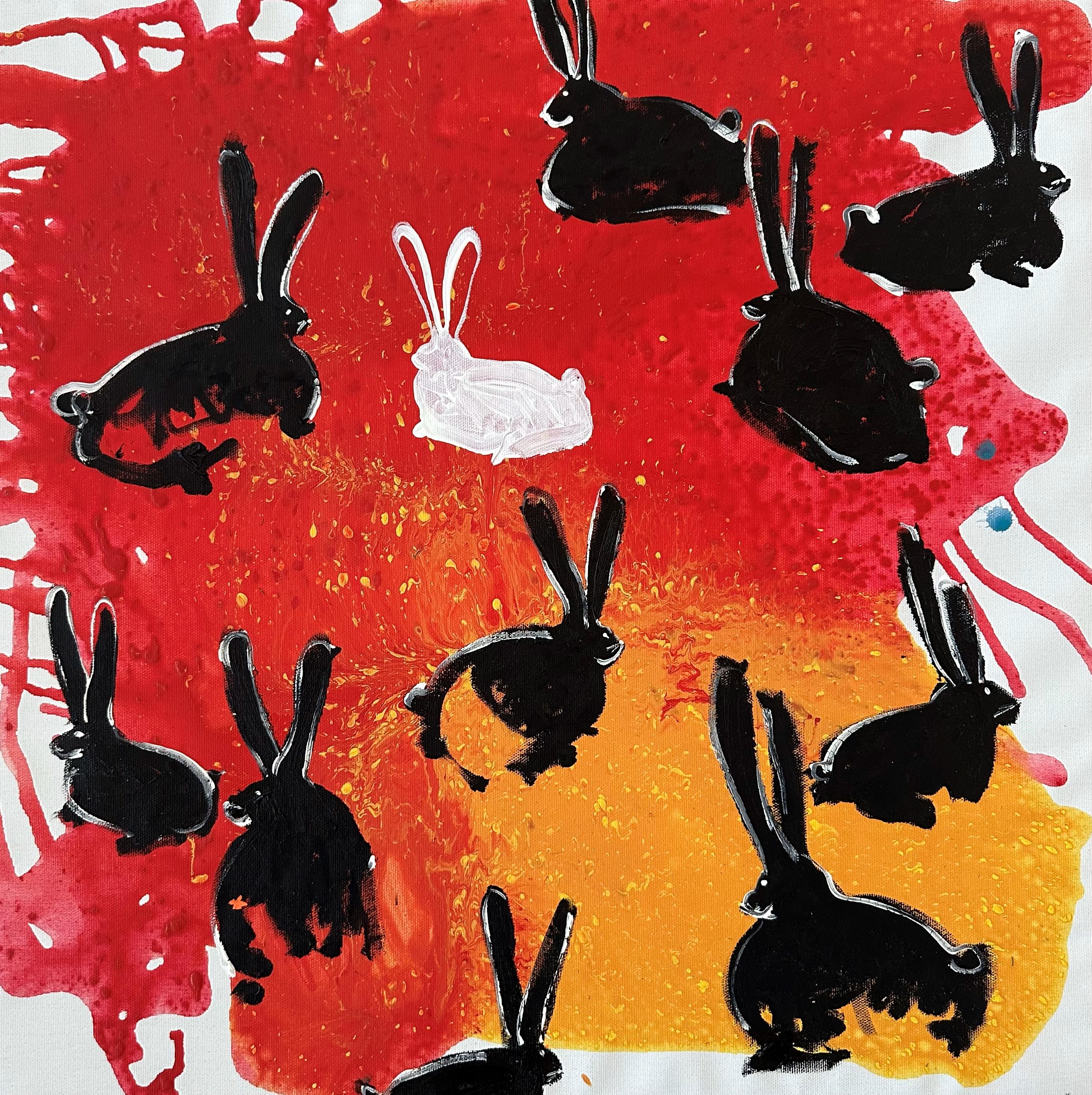 Il mio giardino - Animal Painting Rosso di Les Panchyshyn