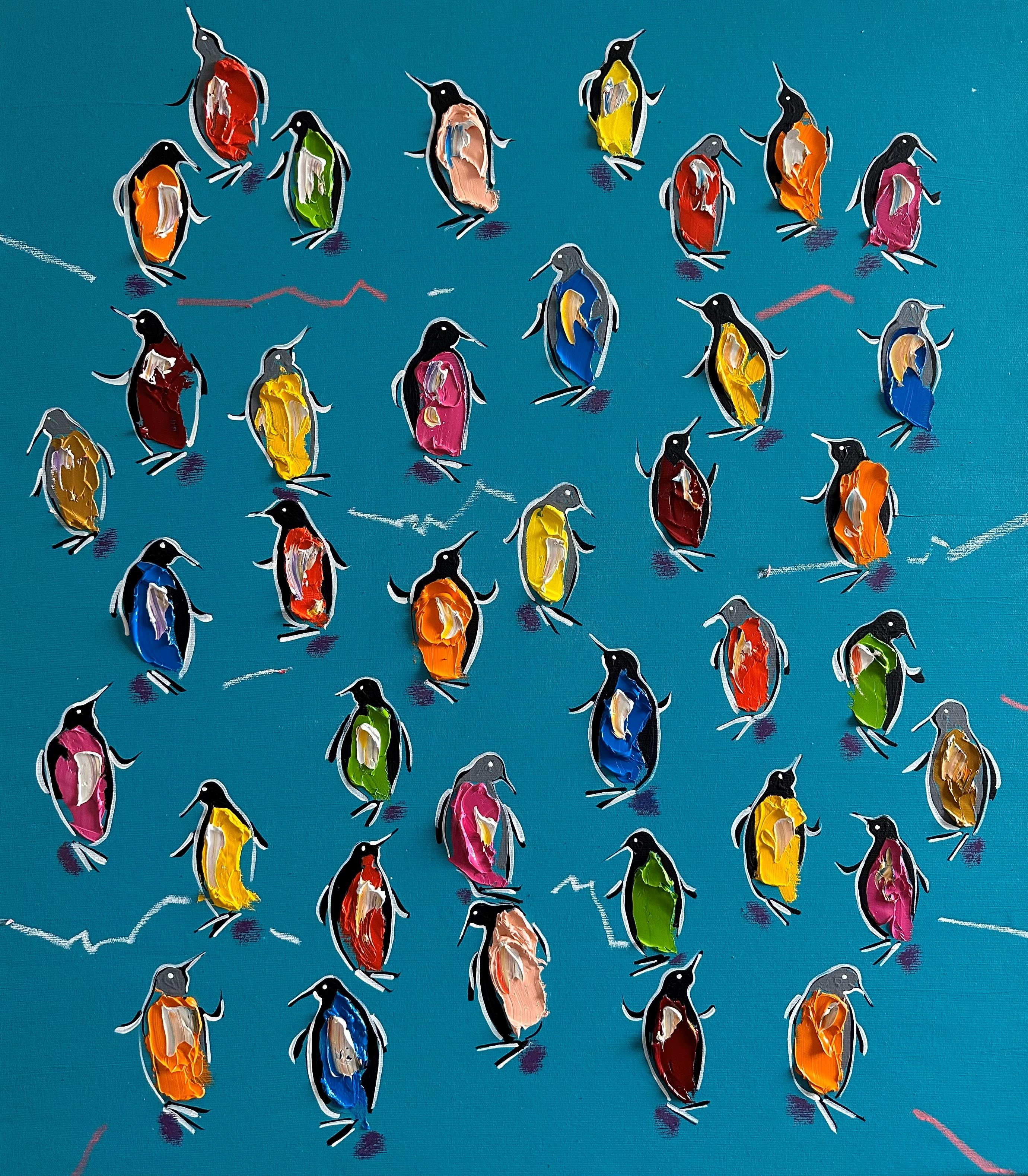 United (parte 4) - Abstract Painting Blu di Les Panchyshyn