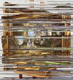 Children Playing in a Farmhouse Flower Garden in the English Countryside