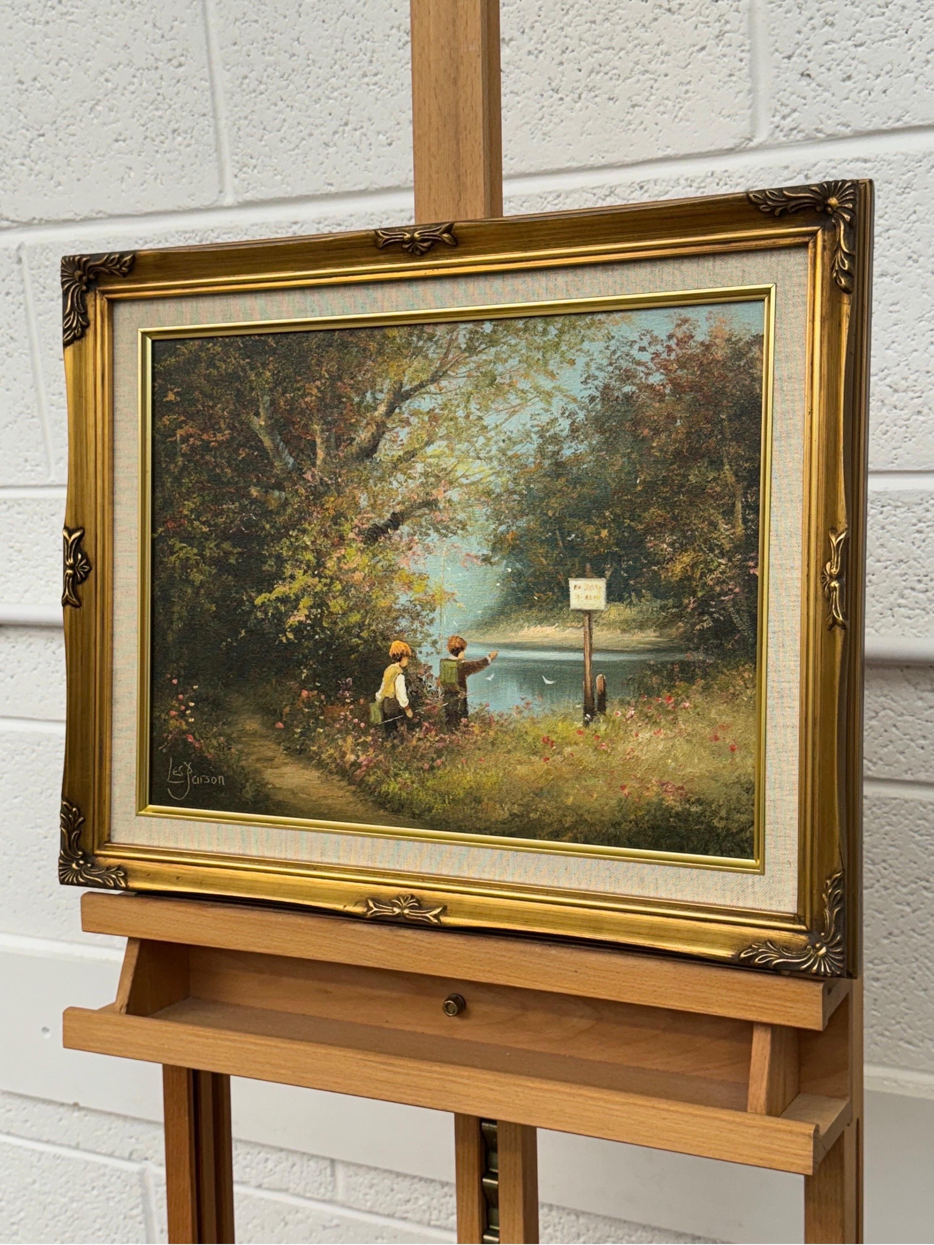Giovani ragazzi che pescano lungo il fiume in un prato di fiori selvatici nella campagna inglese dell'artista britannico Les Parsons

L'arte misura 16 x 12 pollici
La cornice misura 20 x 16 pollici

Questo incantevole dipinto cattura un momento